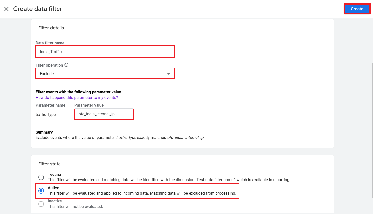 configure ip address filter