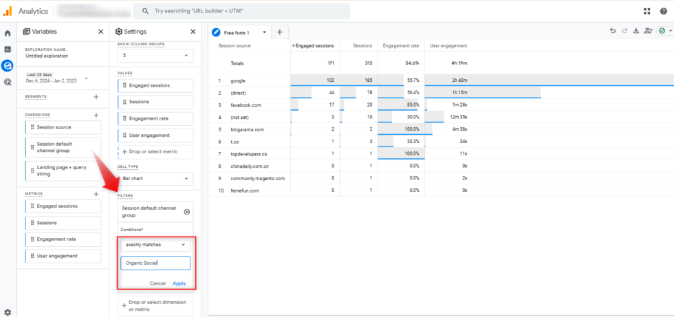 How to Find Organic Social Media Traffic in Google Analytics 4