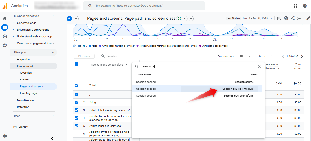 add a dimension for traffic source