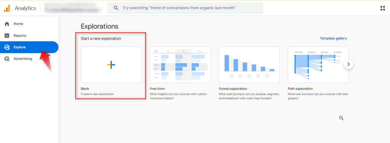 create a new exploration report create a new exploration report
