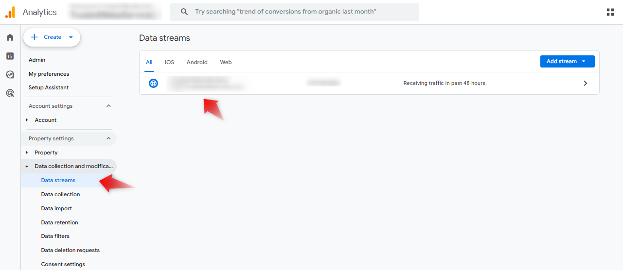 select your data stream select your data stream