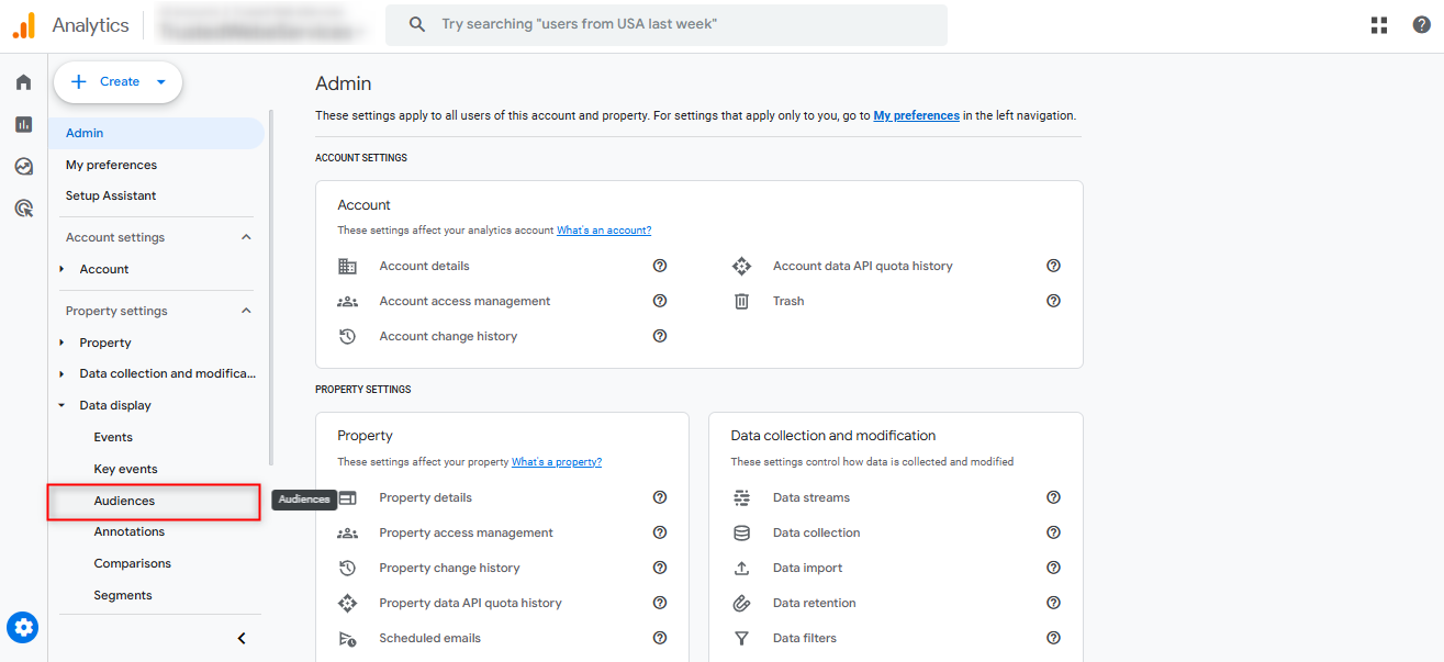 log in and navigate to the audience builder