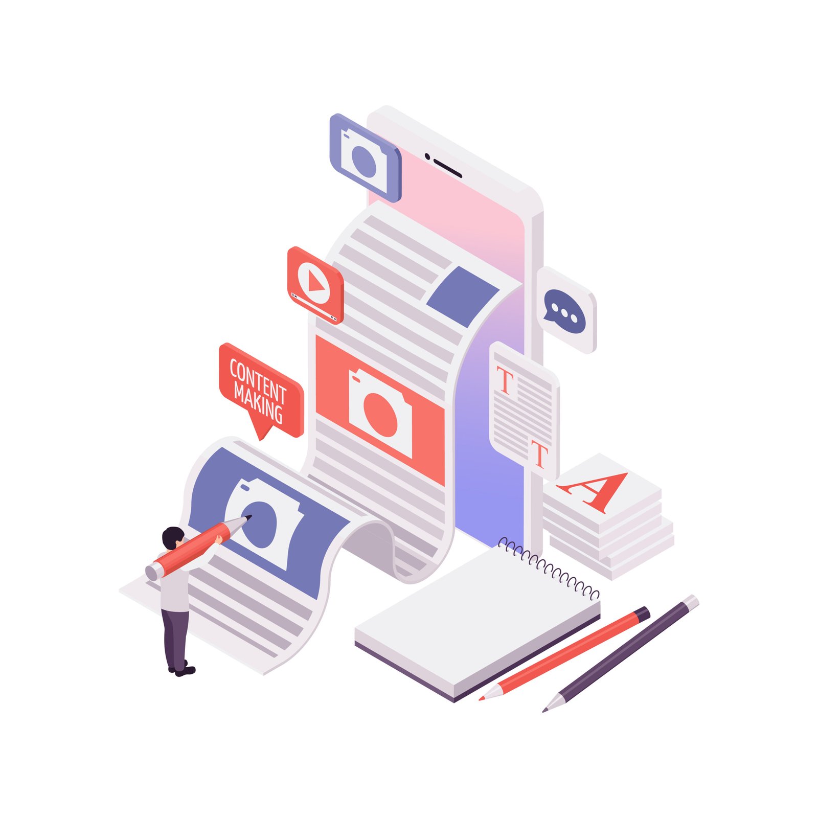 Blog Isometric Concept Content making