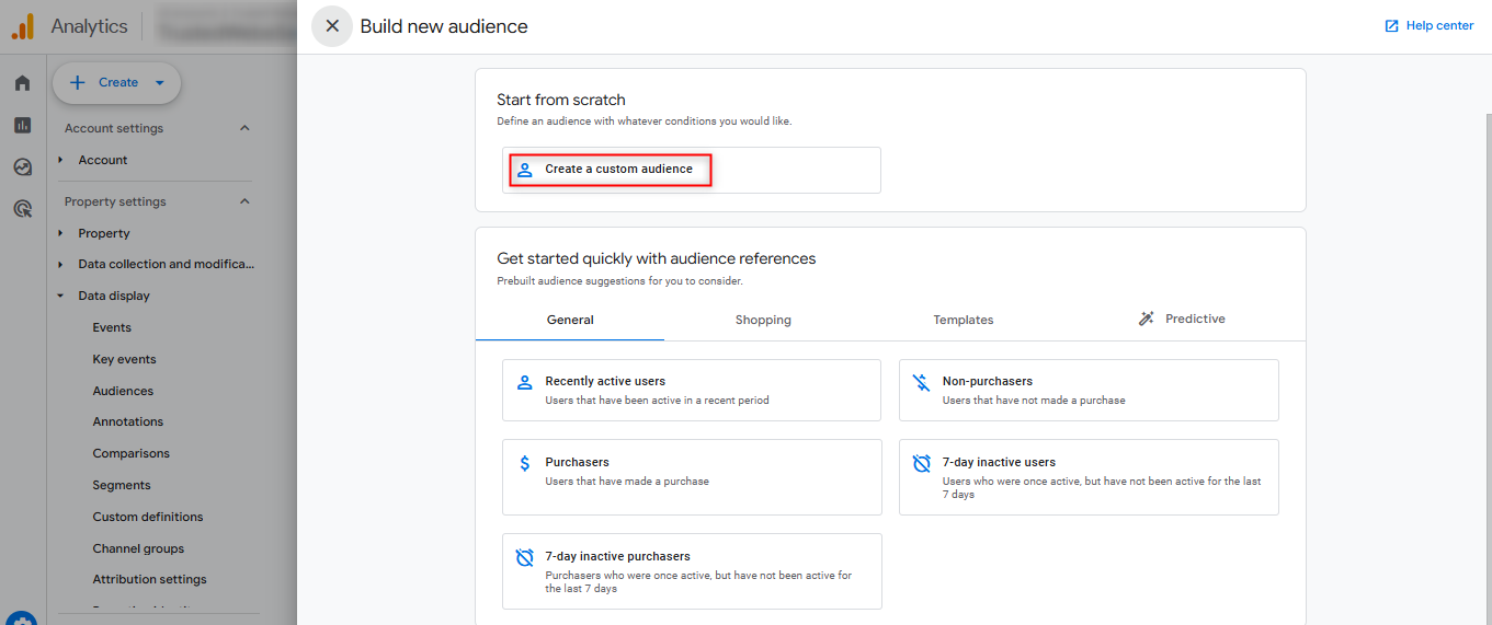 create a new audience create a new audience