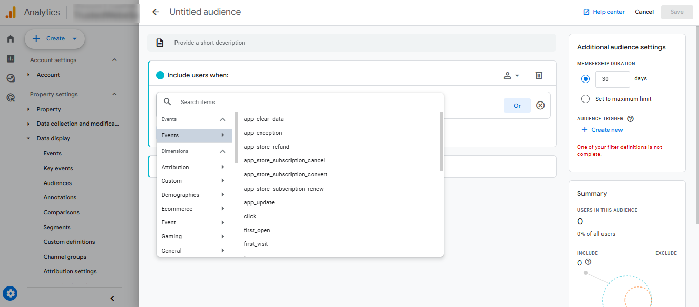 define your audience conditions define your audience conditions