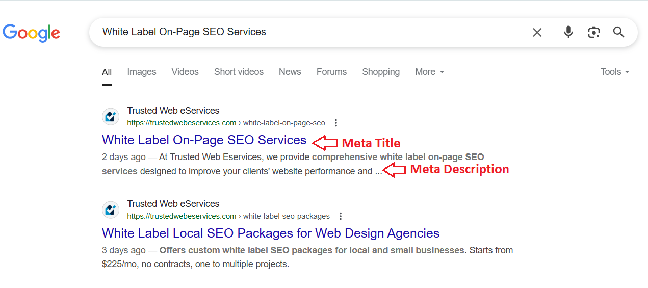 Meta Tag Optimization